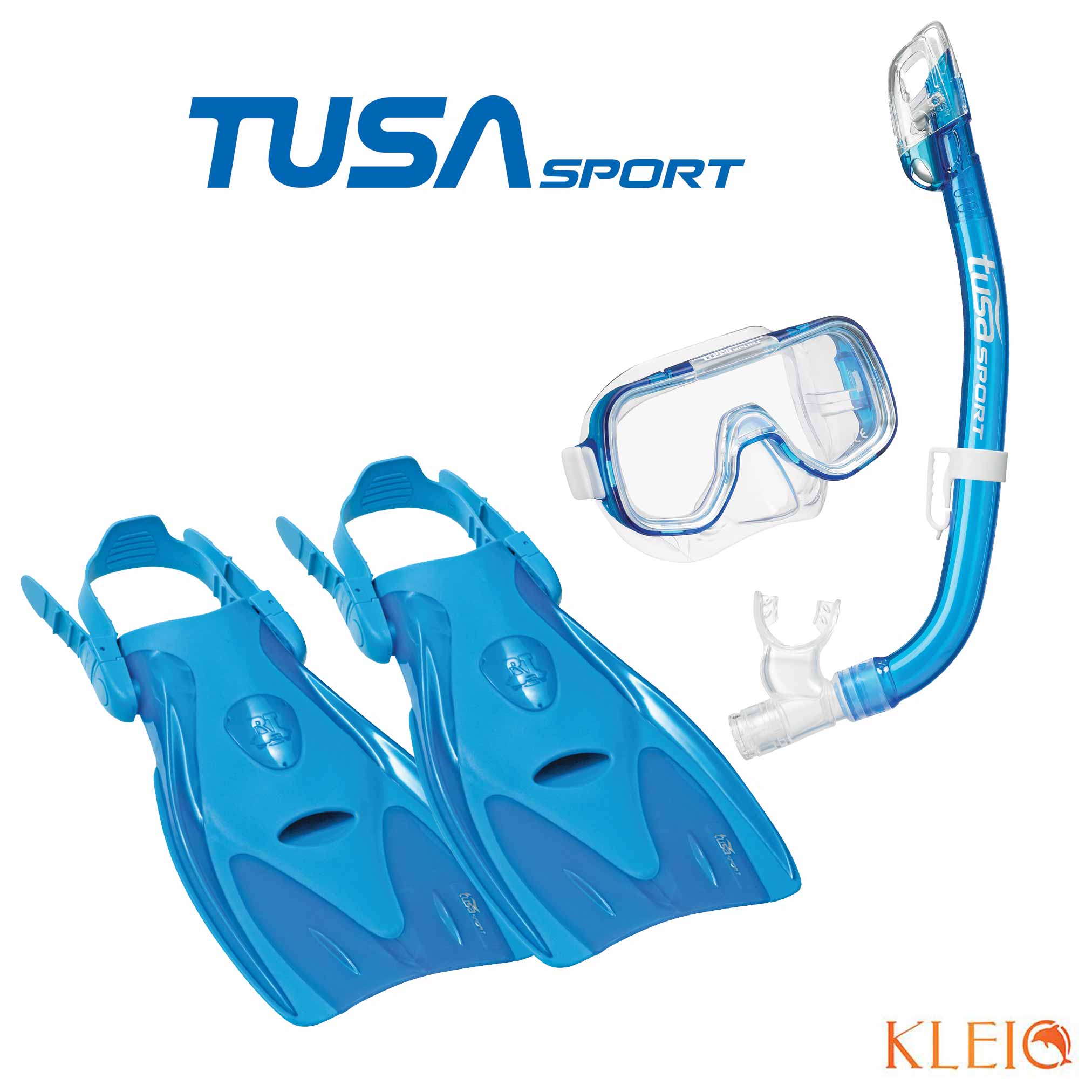 Tusa Sport Mini Kleio Youth Dry Snorkelling Set Blue Dive Gear Australia