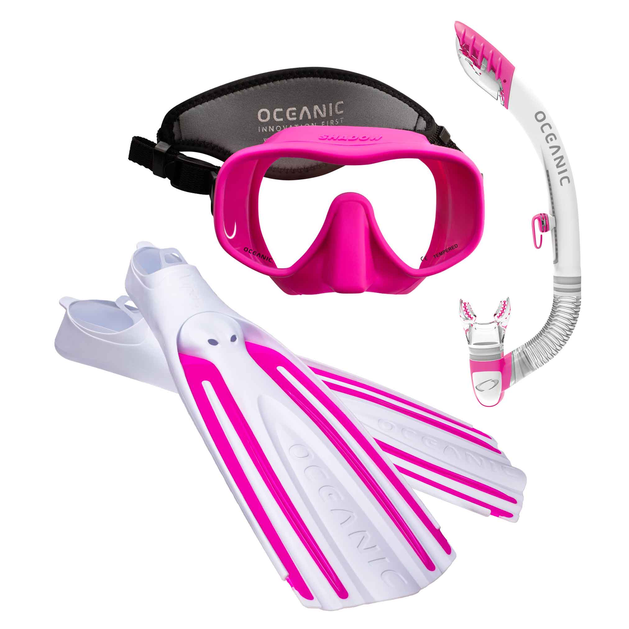Oceanic New Accent Scuba Diving & Snorkeling Mask (Pink) with Free Neoprene  Comfort Strap ($12.95 Value)