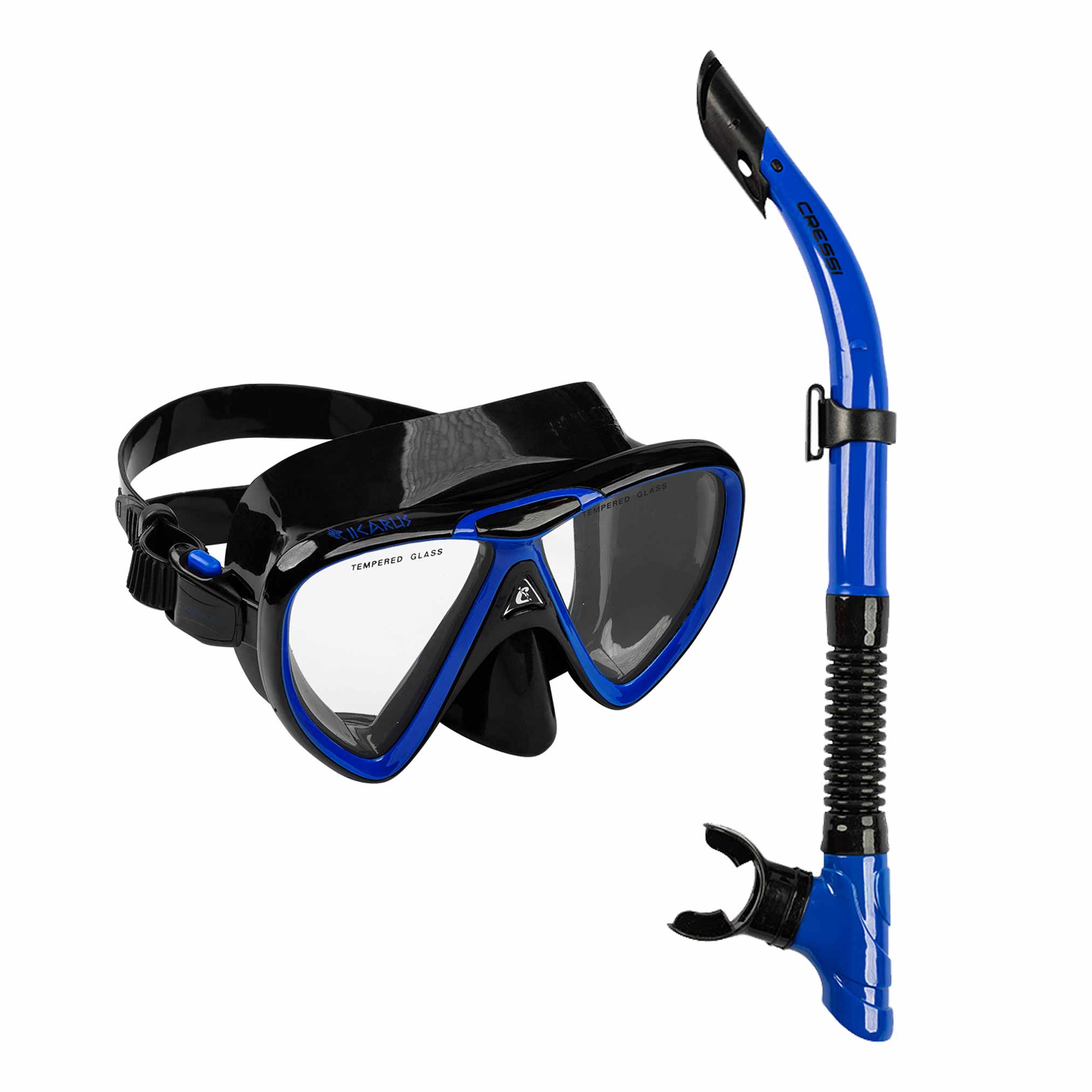 Cressi Ikarus Orion Dry Snorkel Mask Combo