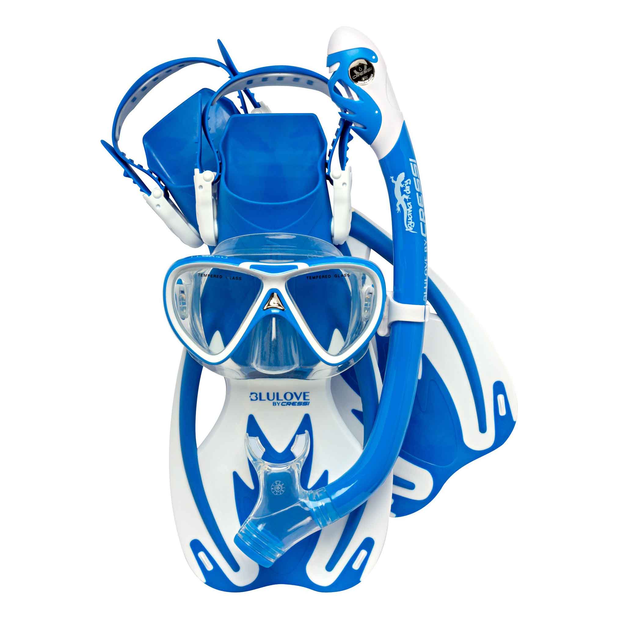 Deluxe Snorkeling Gear Scuba Diving Fins Mask Dry Snorkel Set