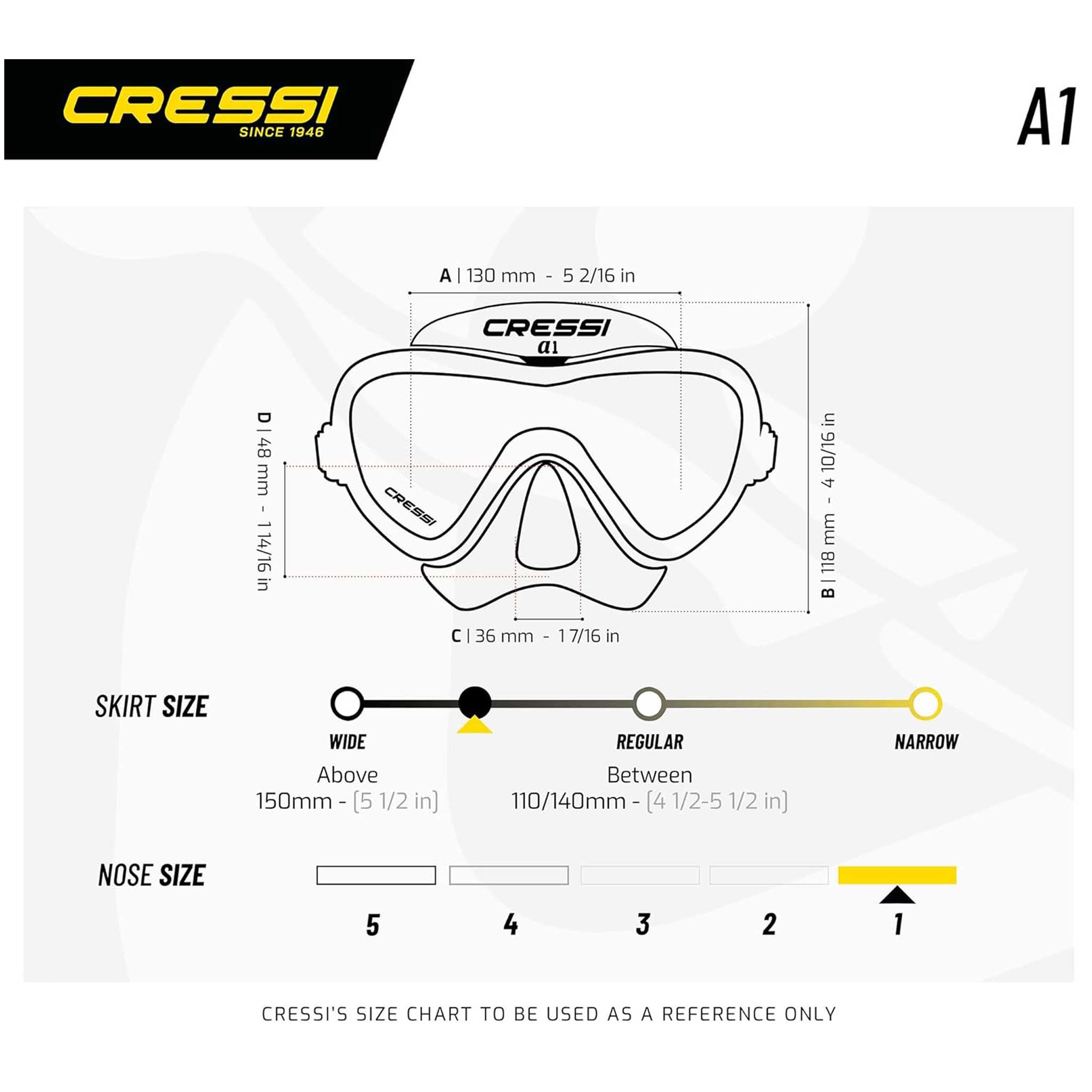 Cressi A1 Anti-Fog Dive Mask | Dive Gear Australia