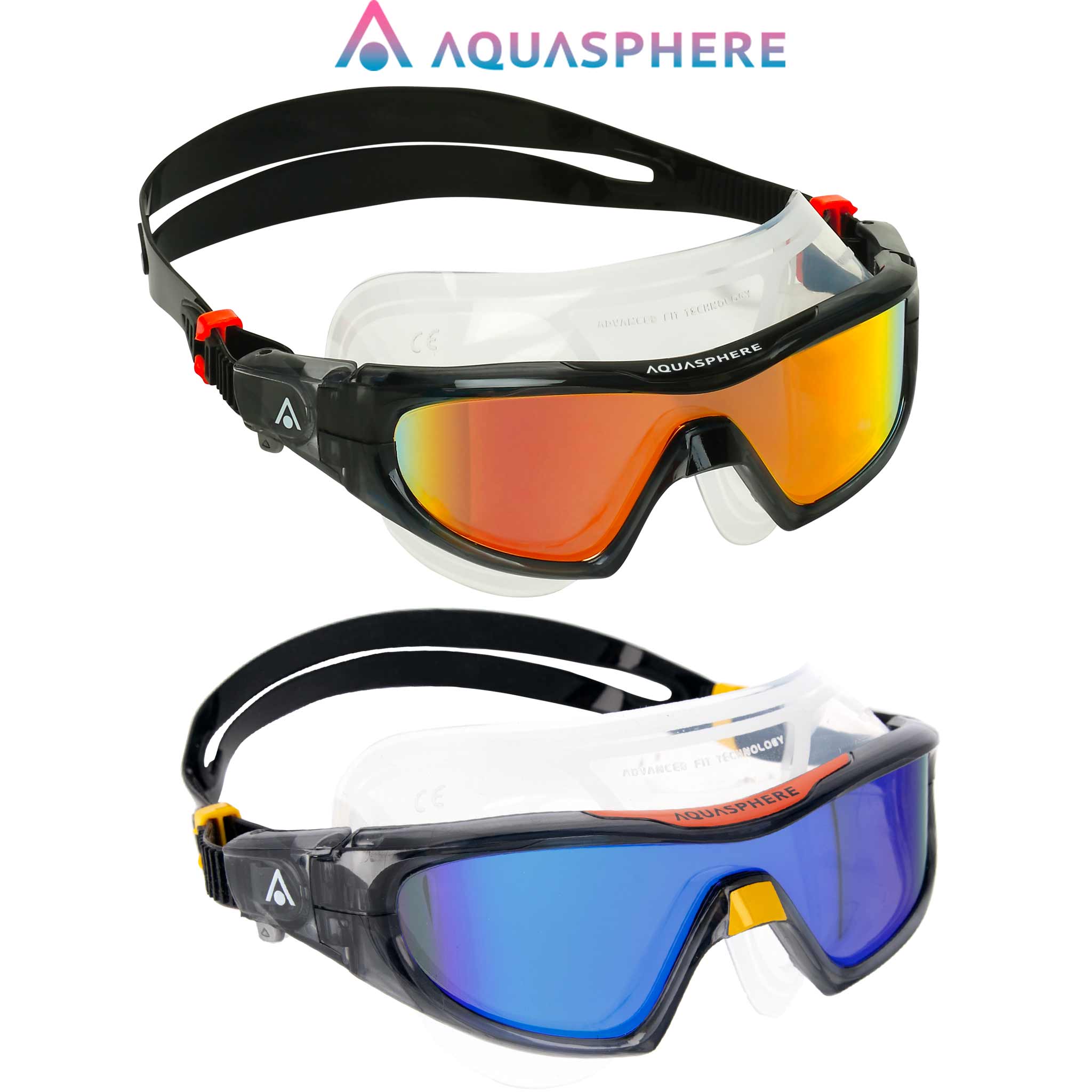 Aquasphere VISTA PRO Swim Mask Titanium Mirrored Dive Gear Australia