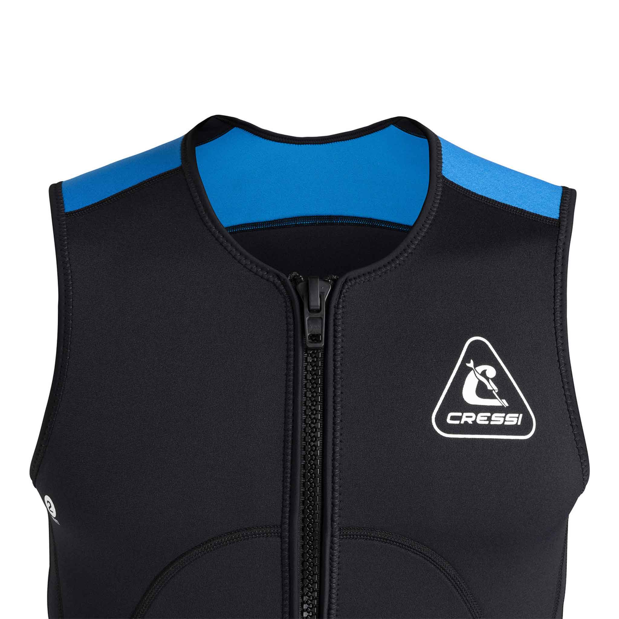 CRESSI Guardian Man Neopreen Jas Zwart/Blauw 2mm XL/5-2mm Dubbel gevoerd Neopreen Jack, voor zwemmen, snorkelen, Sup, Surfen, Kajakken en andere watersporten, Zwart/Blauw, XL/5, Heren CRESSI Guardian Man Neopreen Jas Zwart/Blauw 2mm XL/5-2mm Dubbel gevoerd Neopreen Jack, voor zwemmen, snorkelen, Sup, Surfen, Kajakken en andere watersporten, Zwart/Blauw, XL/5, Heren